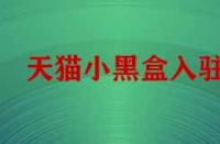 天貓小黑盒怎樣升級與入駐？