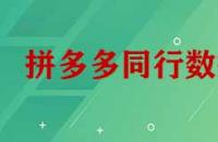 拼多多怎么看同行數據？