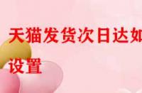 天貓發貨次日達如何設置？