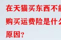 在天貓買東西不能購買運費險是什么原因？