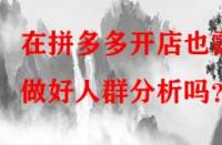 在拼多多開店也需做好人群分析嗎？