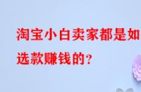 淘寶小白賣(mài)家都是如何選款賺錢(qián)的？