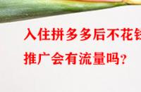 入住拼多多后不花錢(qián)推廣會(huì)有流量嗎？